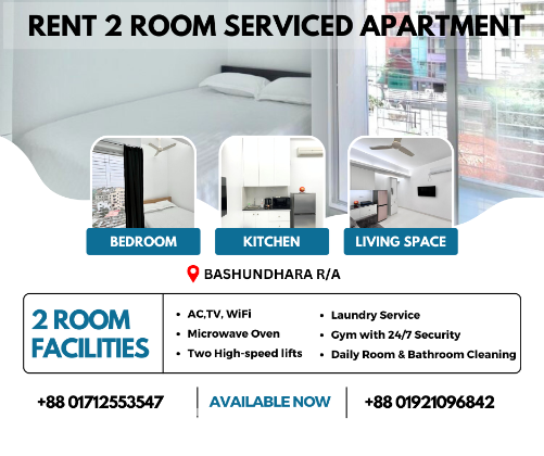 Two Room Apartments Rent In Bashundhara R/A.